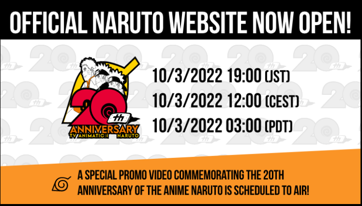 Naruto celebra 20º aniversário com vídeo promocional